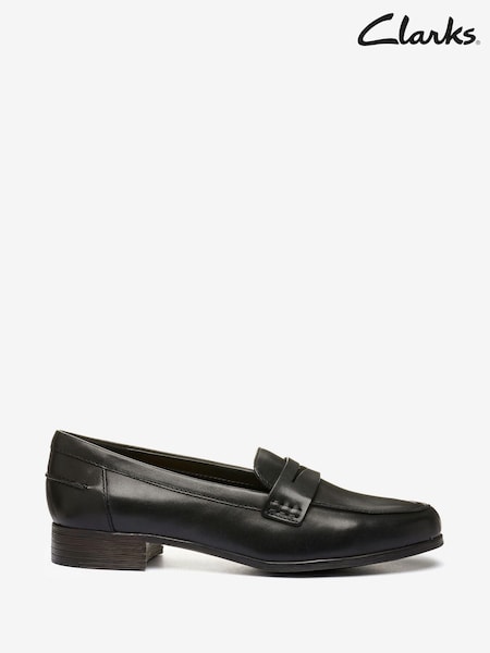 Clarks Black Dark Pat Hamble Wide Fit Loafer Shoes (M02487) | €48