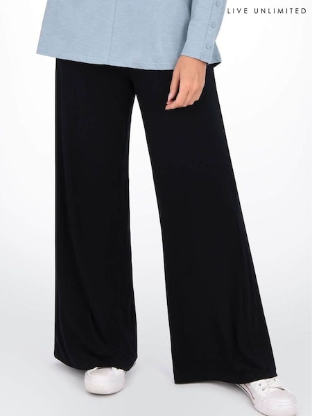 Live Unlimited Black Curve Jersey Wide Leg Trousers (M02607) | €65