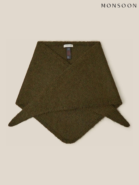 Grønn - Monsoon Taya Knitted Triangle Scarf
