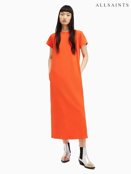 AllSaints Orange Anna Maxi Dress (M03080) | €76