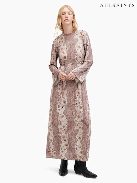 AllSaints Pink Susannah Cascade Dress (M03081) | €63