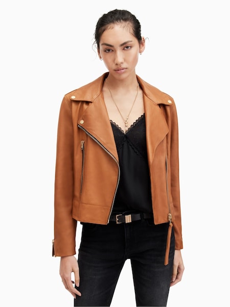 AllSaints Brown Beale Biker Jacket (M03247) | €480
