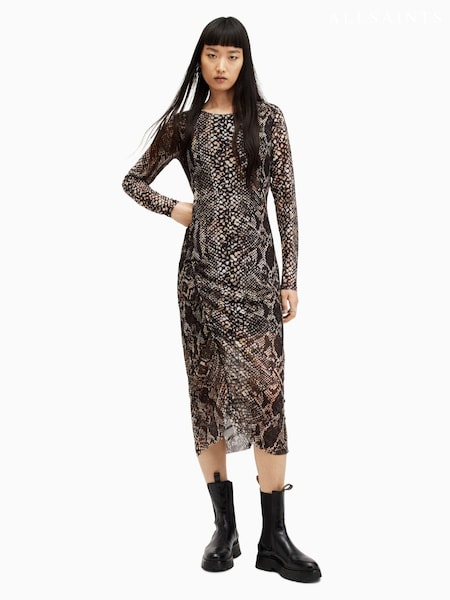 AllSaints Black Long Sleeve Nora Waimea Dress (M03354) | €72