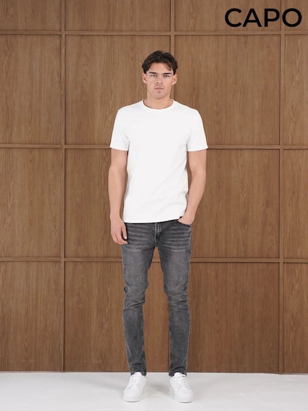 Negro - Regular Capo Washed Slim Fit Denim Jeans