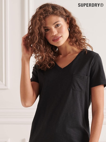 Superdry Black Studios Pocket V-Neck T-Shirt (M03584) | 49 QAR
