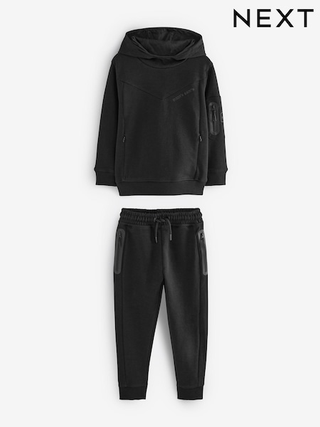 Black Sporty Hoodie and Joggers Set (3-16yrs) (M04430) | AED138 - AED177