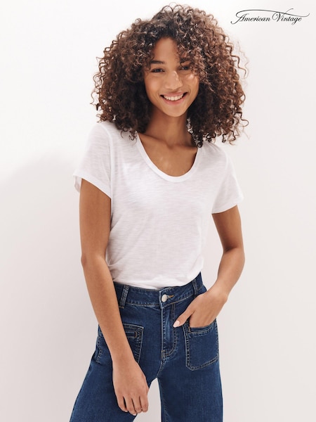 American Vintage Short Sleeve Scoop Neck T-Shirt (M04806) | LEI 372
