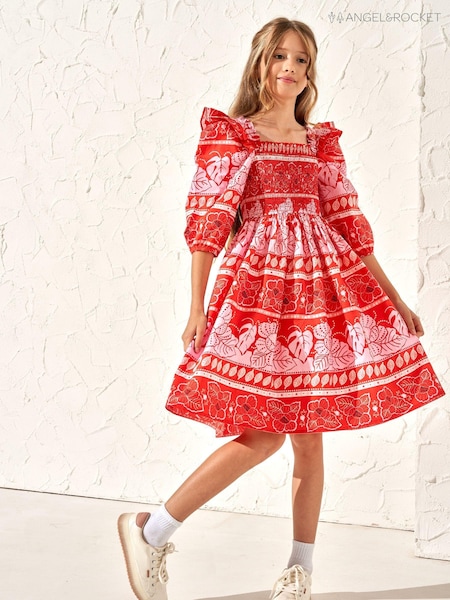 Angel & Rocket Red 100% Cotton  Lola Floral Batik Print Dress (M05918) | R$ 275 - R$ 315