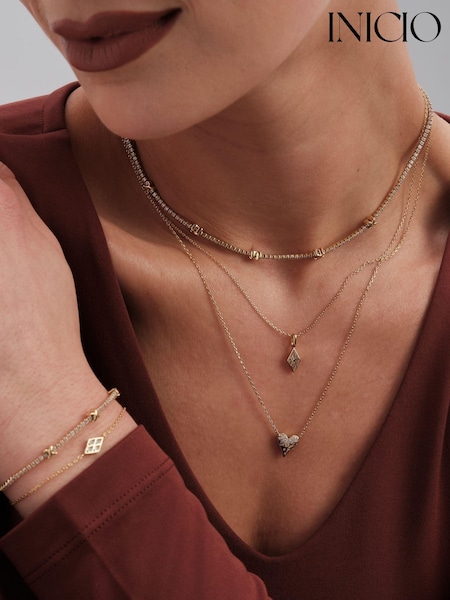 Inicio Gold Tone Cubic Zirconia Kiss Bracelet (M06921) | €26