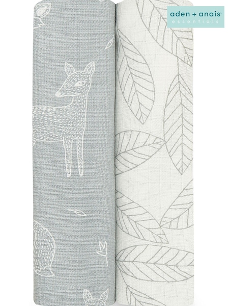 aden + anais Grey Essentials Woodsy Silky Soft Blankets 2 Pack (M06956) | €7
