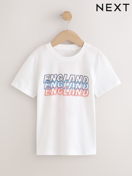 White England - Short Sleeve Graphic Football T-shirt (3-16yrs)