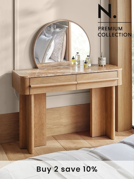 Mid Natural Aviano N. Premium Oak Veneer Console Dressing Table (M07851) | €1,050