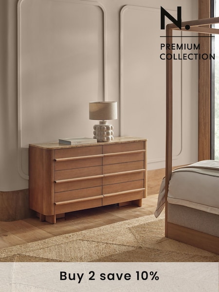Mid Natural Aviano N. Premium Oak Veneer 6 Drawer Chest of Drawers (M08700) | €1,350