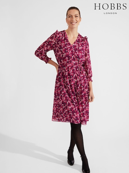 Hobbs Purple Petite Elaina Dress (M08701) | €72