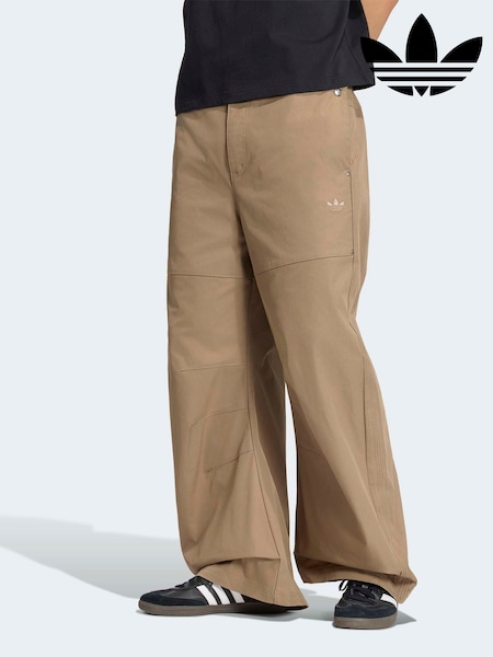Brown - Regular Adidas Originals Premium Essentials Wide Trousers
