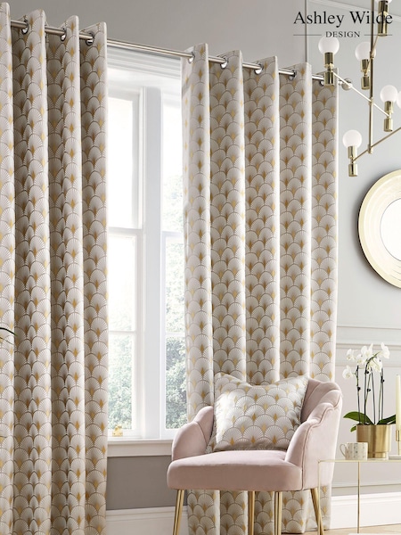 Ashley Wilde Yellow Sopwell Blackout Eyelet Curtains (M12421) | €173 - €314
