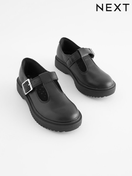 Schwarz - School Chunky Sole T-Bar Shoes (M12579) | 9 € - 13 €