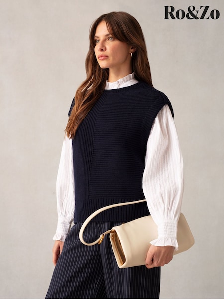 Ro&Zo Oversize Blue Knit Tank Top (M13061) | 30 €