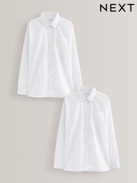 Alb - 2 Pack Long Sleeve School Shirts (3-17yrs) (M13605) | 67 LEI - 127 LEI