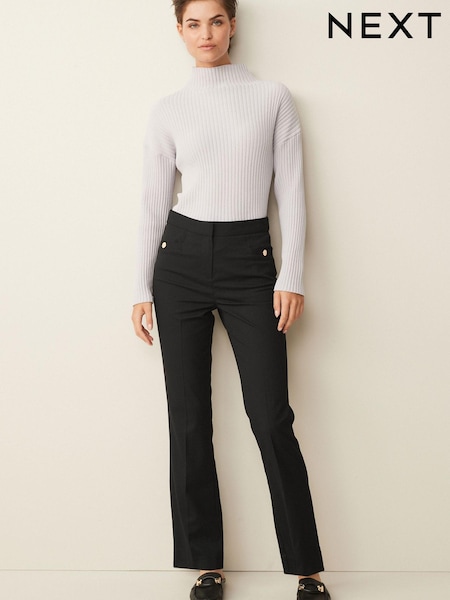 Black Texture Tailored Boot Cut Trousers (M13961) | €11