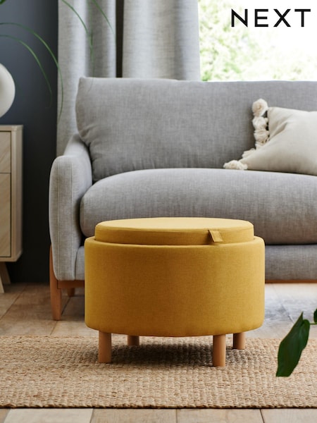 Soft Marl Ochre Yellow Ashton Storage Stool (M14140) | €185
