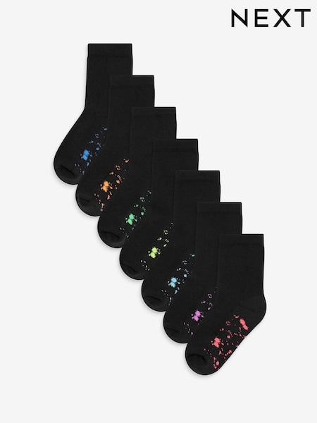 Schwarz/Farbspritzermuster - Cotton Rich Cushioned Socks 7 Pack (M14967) | 14 € - 17 €