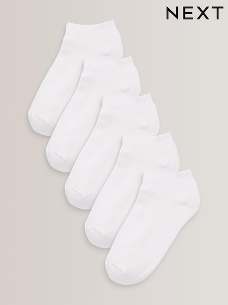 White Cushioned Footbed Sports Trainers Socks 5 Pack (M14979) | €8.50 - €11.50