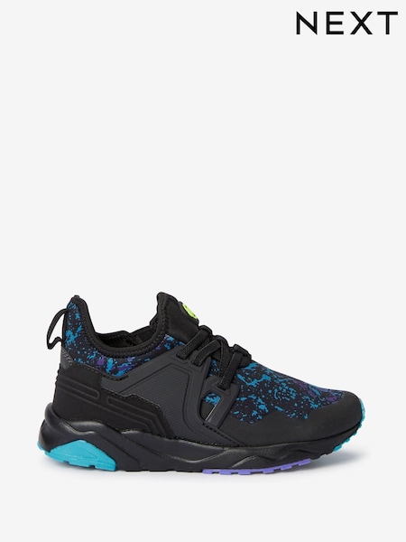Black/Lime Gamer Elastic Lace Trainers (M15380) | €19 - €25