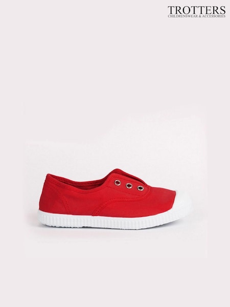 Trotters London Red Plum Canvas Pumps (M16960) | €18.50 - €24