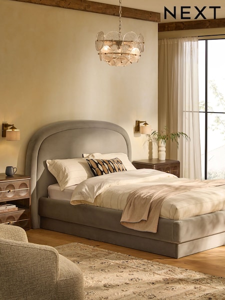 Soft Velvet Mink Brown Arlo Upholstered Ottoman Storage Bed Frame (M17523) | €1,000 - €1,250