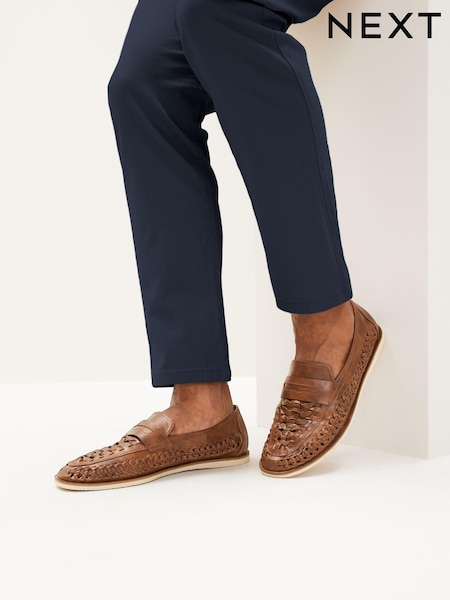 Tan Brown Weave Loafers (M17794) | €21