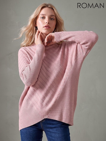 Розовый - Джемпер свободного кроя для миниатюрных Roman