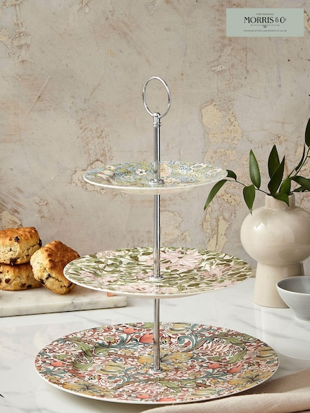 Morris & Co. Pink Strawberry Thief 3 Tier Cake Stand (M19436) | €79
