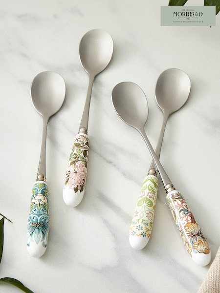 Morris & Co. Set of 6 White Teaspoons Cutlery Set (M19439) | €27