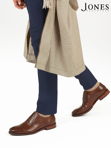 Коричневый - Jones Bootmaker Maynard Leather Oxford Brogues (M19474) | €146