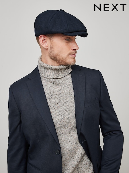 Темно-синий - 'Christys' London Wool Baker Boy Hat (M19979) | €13