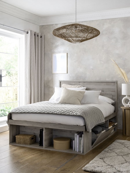 Grey Oak Effect Bronx Platform Bed Frame with Storage (M20525) | €950 - €1,075