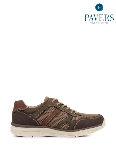 Ruskea - Pavers Mens Wide Fit Trainers (M20645) | €68