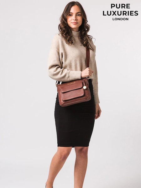 Marrón castaña - Pure Luxuries London Tindall Leather Shoulder Bag (M21146) | 69 €