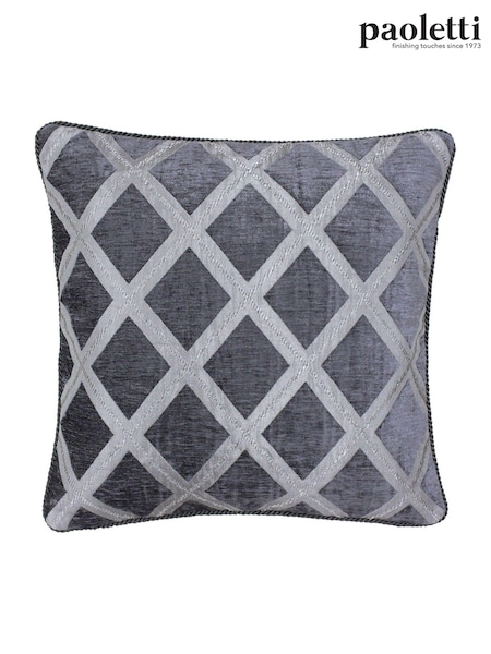 Riva Paoletti Graphite Grey Hermes Chenille Polyester Filled Cushion (M21461) | €22