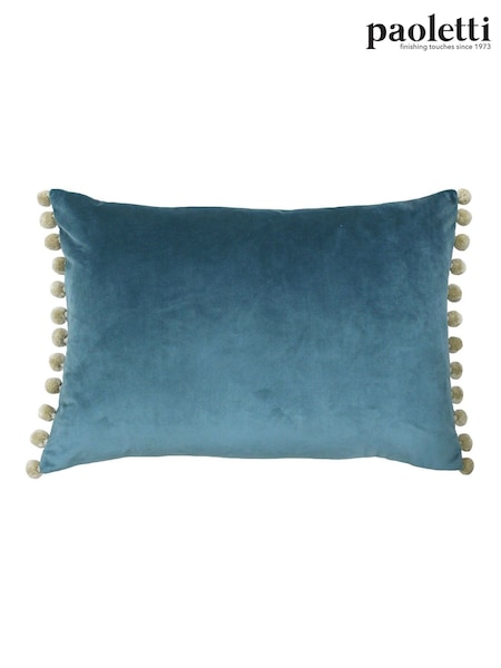 Riva Paoletti Duck Egg/Natural 35 x 50cm Fiesta Velvet Cushion (M21523) | €22