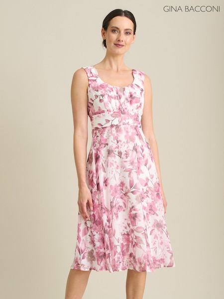 Rosa - Gina Bacconi Orla Chiffon Floral Dress