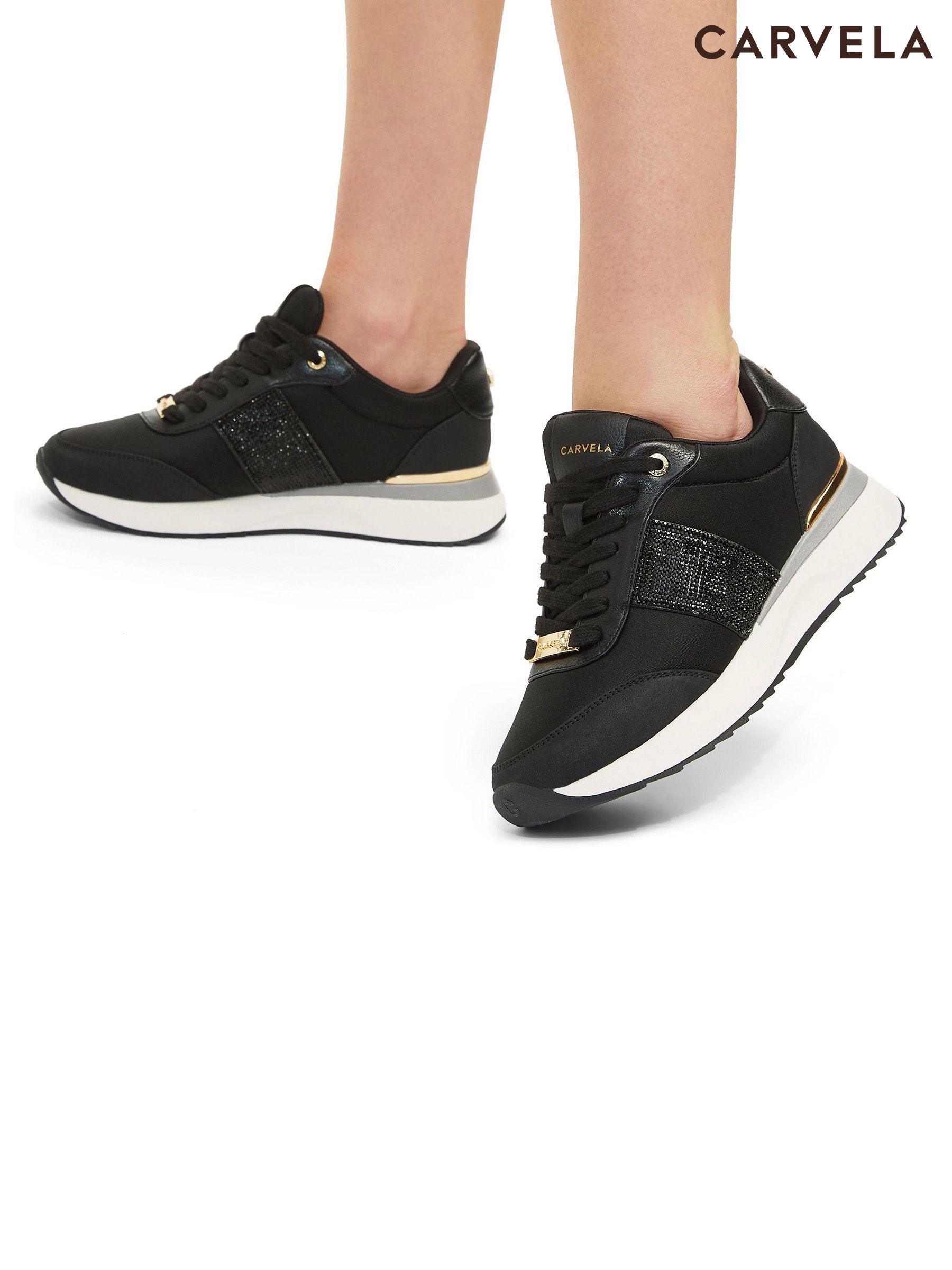 Women s Trainers Carvela Black Plain Footwear Next Luxembourg