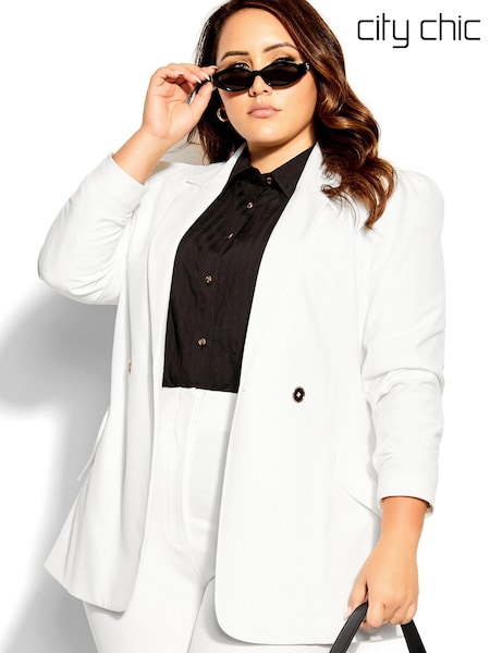 City Chic Amelia White Jacket (M22774) | €47