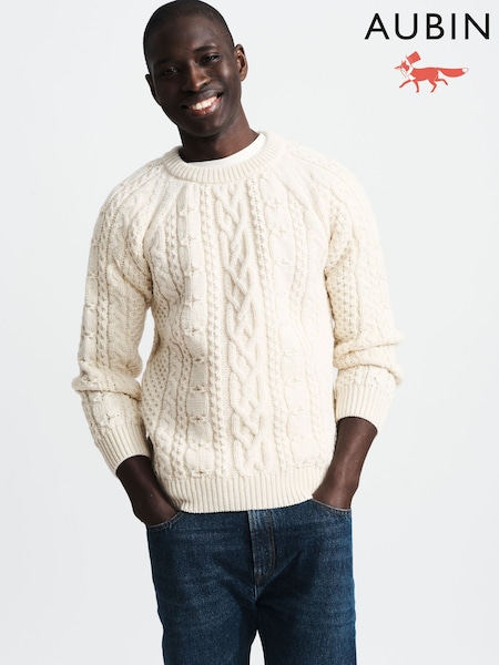 Aubin Westport Aran Wool Crew Neck Jumper (M22998) | R$ 1,470