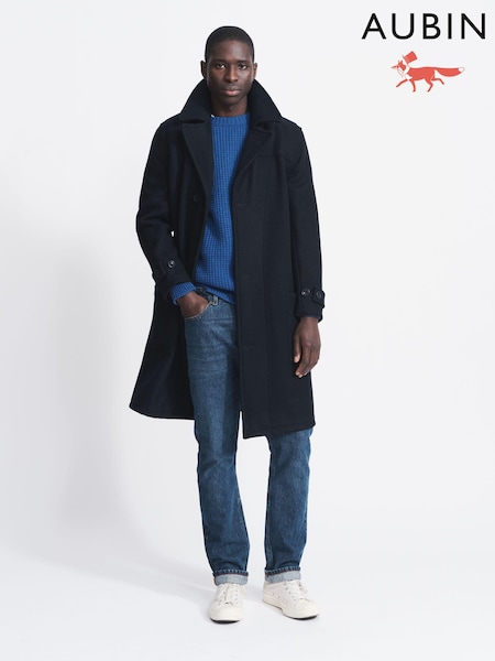 Aubin Blue Raleigh Wool Coat (M23010) | ‏2,992‏₪