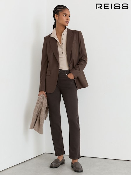 Grape - Reiss Isabel Slim-leg Mid-rise Jeans