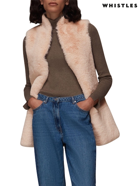 Whistles Nude Faux Fur Gilet (M23981) | €98
