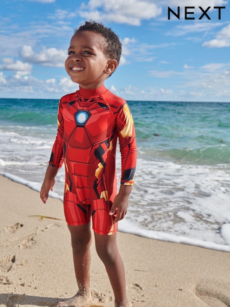 Iron Man Red Sunsafe Swimsuit (3mths-7yrs) (M24312) | €8 - €10