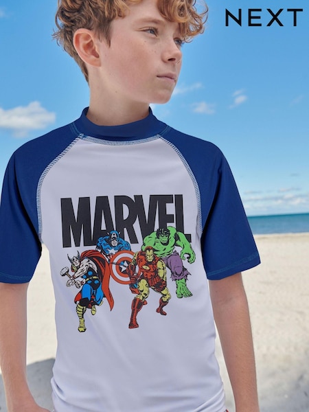 White Marvel Rash Vest (3-16yrs) (M24717) | €13 - €18